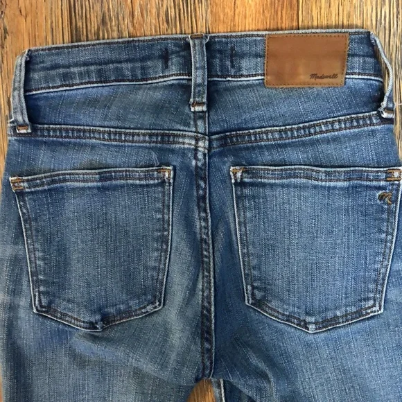 Madewell jeans Women’s 23 skinny crop 9" high rise blue denim jeans raw hem EUC - Picture 7 of 7